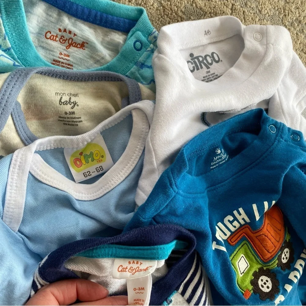 0-3 months Baby Boy Bundle of Sleepsuits Onesies Bodysuits Pants Grandpa Daddy